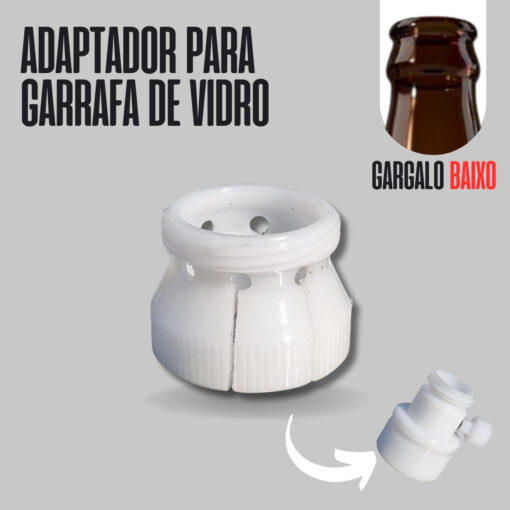 Adaptador garrafa de vidro