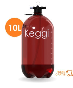 Barril de Chopp 10 Litros PET Keggi âmbar (+base)