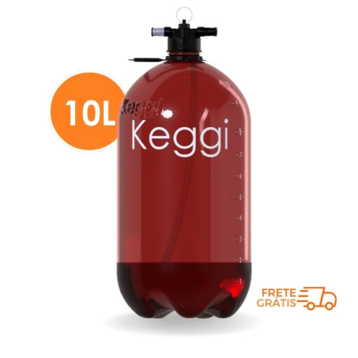 Barril de Chopp 10 Litros PET Keggi âmbar (+base)