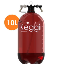 Barril de Chopp 10 Litros âmbar PET Keggi+base +ball-lock