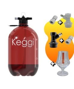 Kit Barril de Chopp 5 Litros PET Keggi ambar +base +ball lock