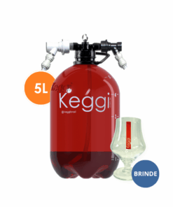Barril de Chopp 5 Litros PET Keggi ambar +base +ball lock
