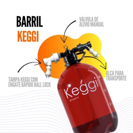 Barril de Cerveja Keggi Âmbar 5L com Base - Imagem 2