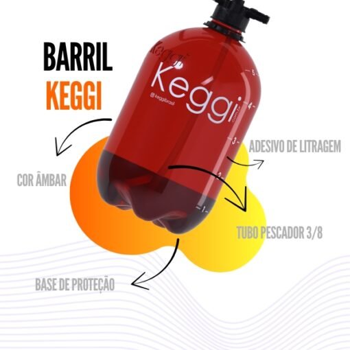 Barril de Cerveja Keggi Âmbar 5L com Base - Imagem 3