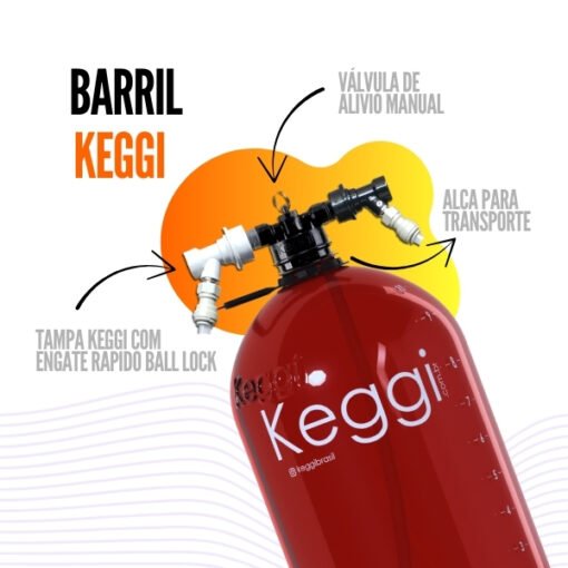 Barril de Cerveja Keggi Âmbar 10L com Base - Imagem 2