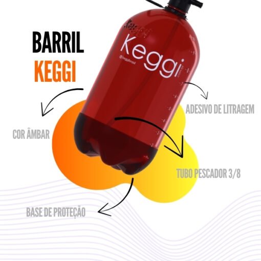 Barril de Cerveja Keggi Âmbar 10L com Base - Imagem 3