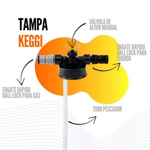 Tampa Keggi com engate Ball-lock e Válvula de alívio - Imagem 2